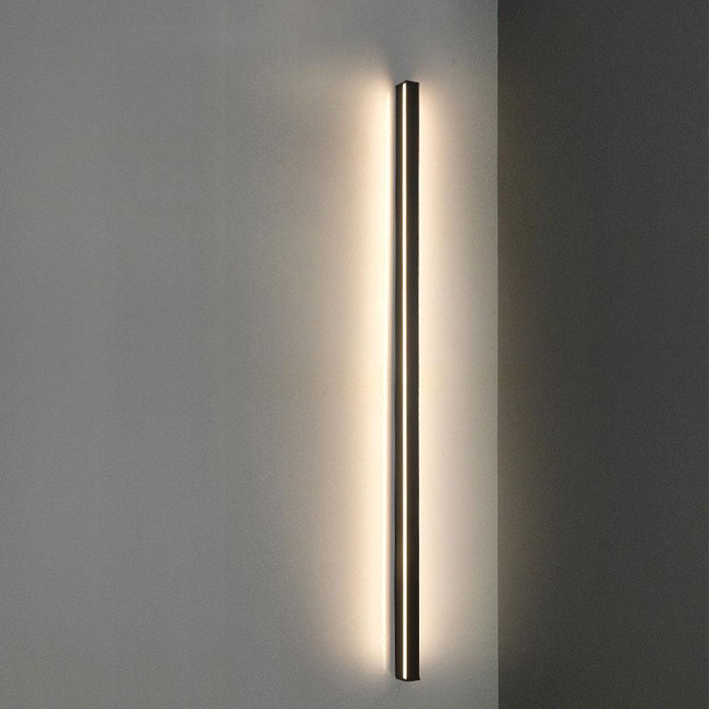 dimmable rgb black minimalist long led linear wall lights