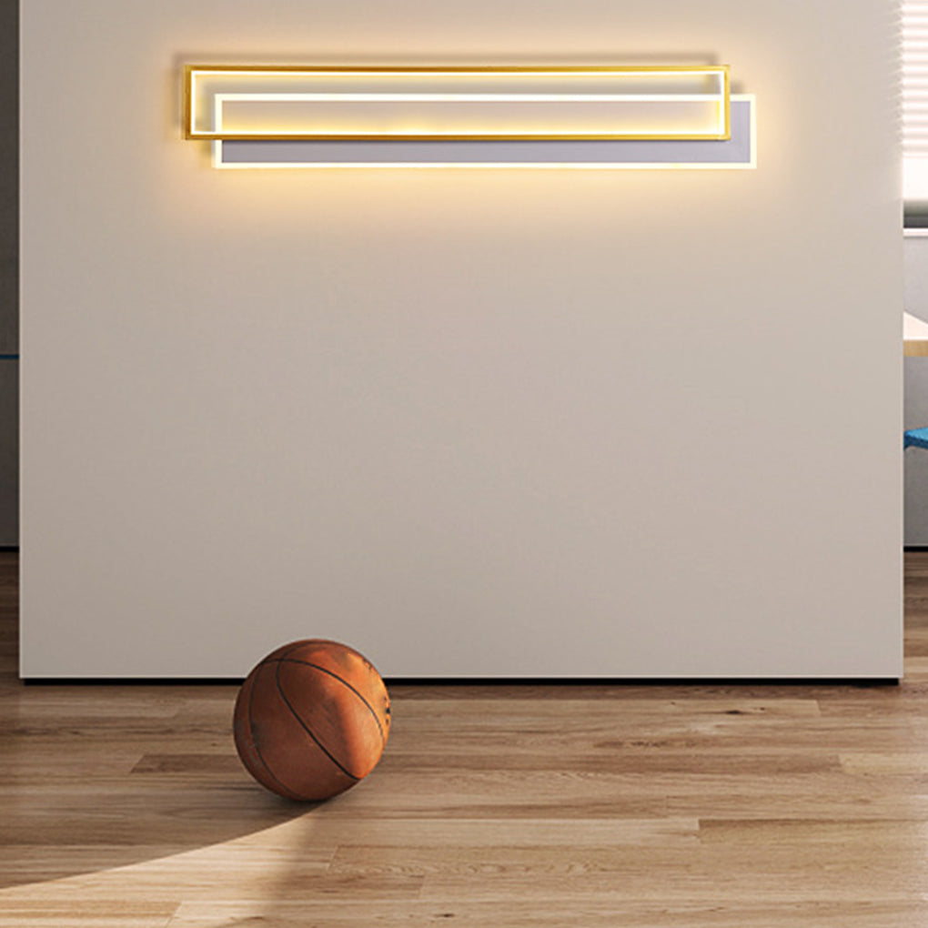 Minimalist Linear LED Wall Sconce — Aluminum & Acrylic, Three-Step Dimming, 25W–50W, Black or Gold