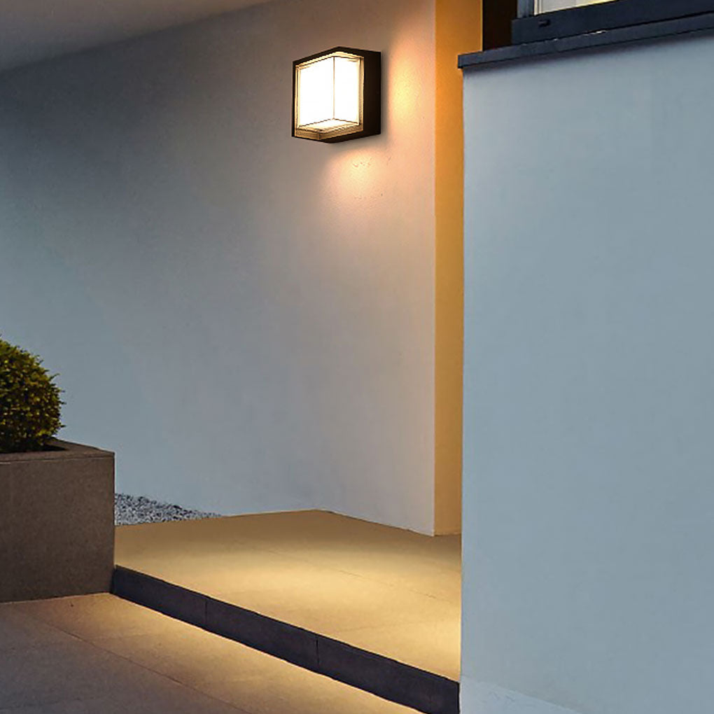 contemporary waterproof outdoor wall lights in round and square designs for gardens and villas
