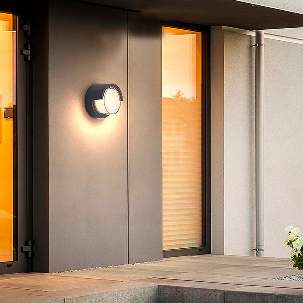 contemporary waterproof outdoor wall lights in round and square designs for gardens and villas
