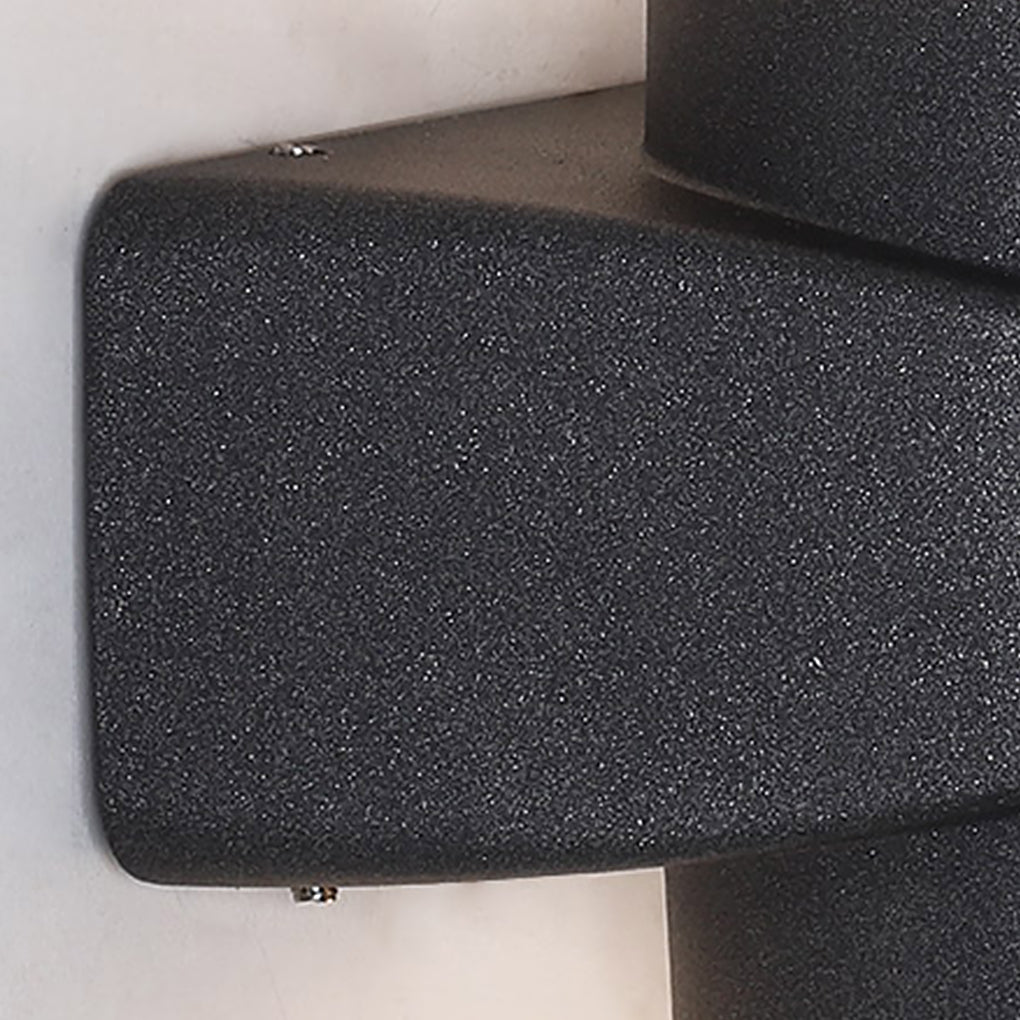 Modern Round Waterproof LED Up and Down Outdoor Wall Sconces in Black