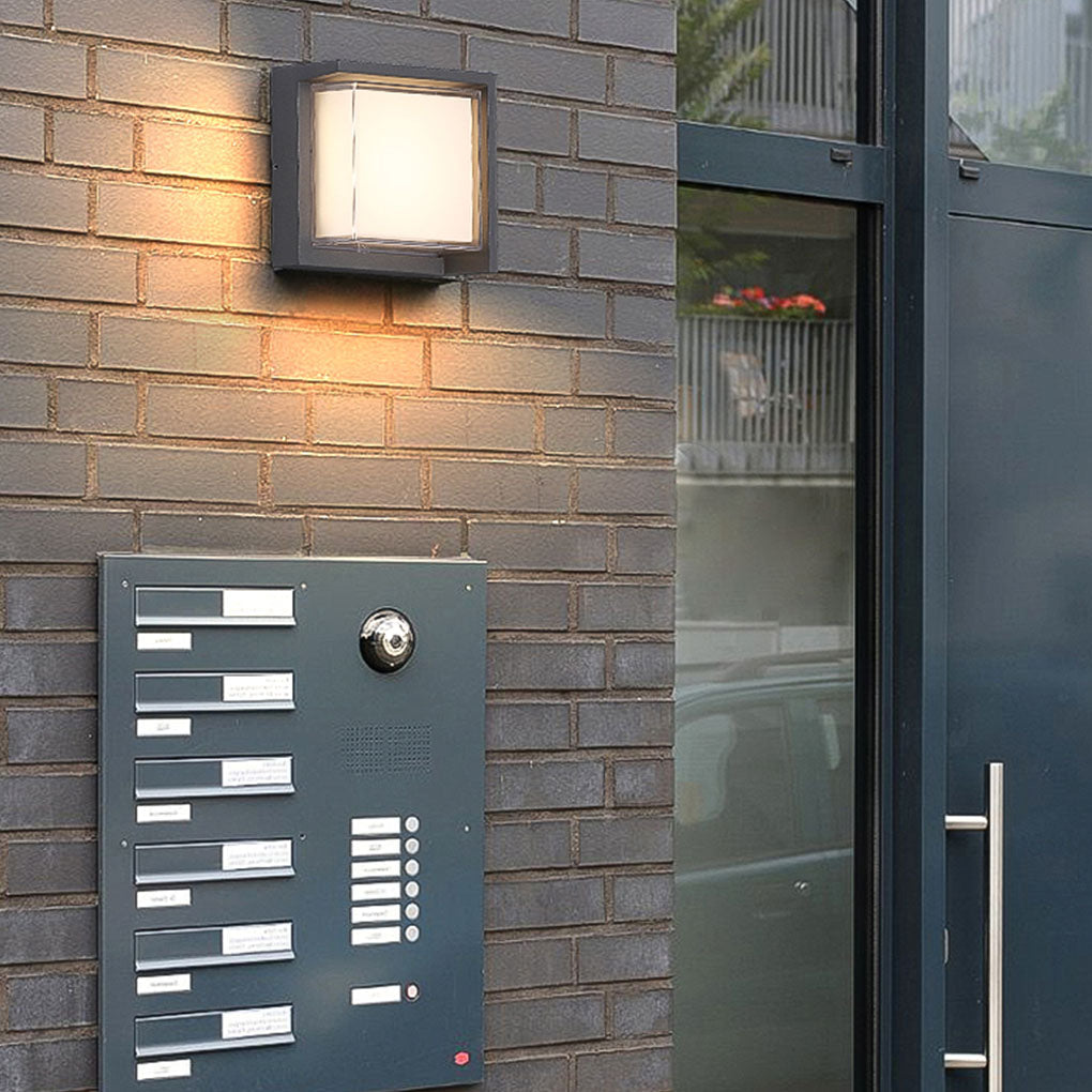 contemporary waterproof outdoor wall lights in round and square designs for gardens and villas