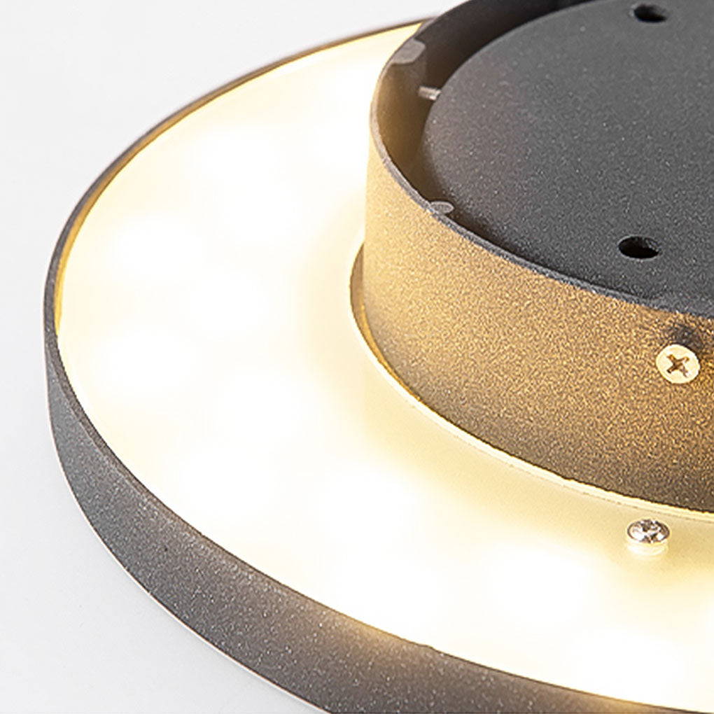 Halo Bottom-Emitting Solar Ground Light — Die-Cast Aluminum & Glass, LED 18W, 3000K, IP65, 11.8" Diameter