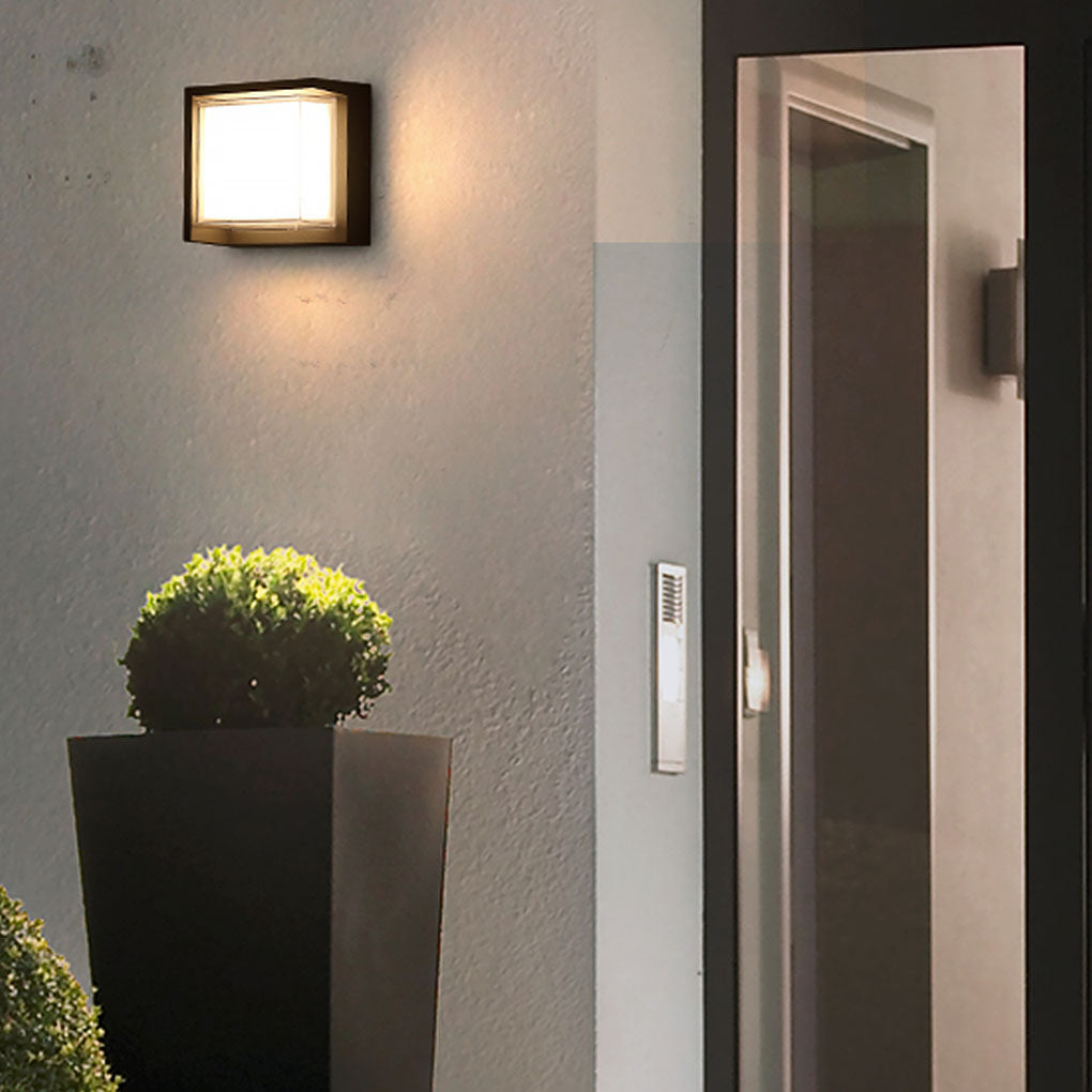 contemporary waterproof outdoor wall lights in round and square designs for gardens and villas
