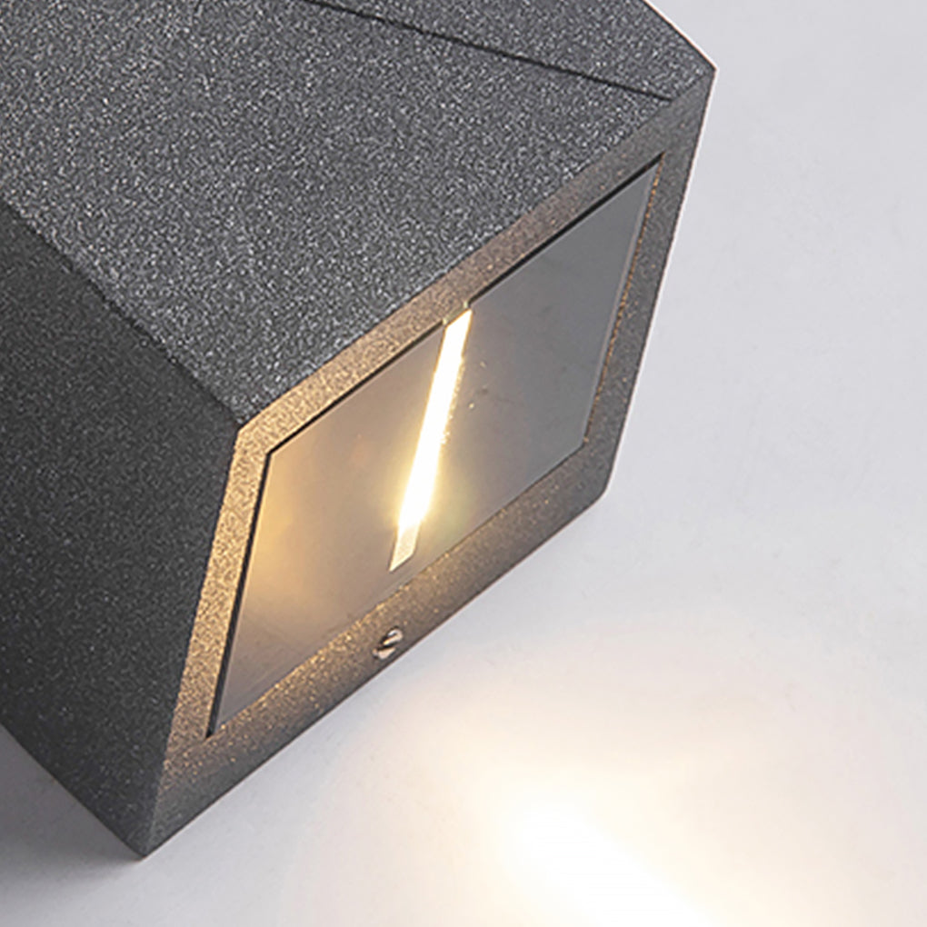 Up/Down Outdoor Wall Sconce — Aluminum & Glass, COB + LED Dual-Beam, IP65, 3000K Warm White