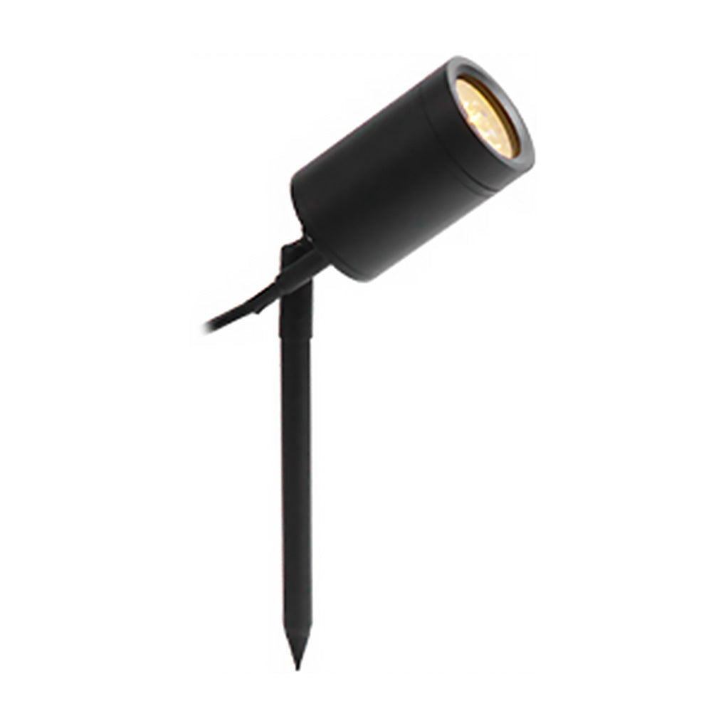 Adjustable LED Landscape Spotlight — Die-Cast Aluminum & Glass, Matte Black, IP54 Weatherproof, Rotatable Head
