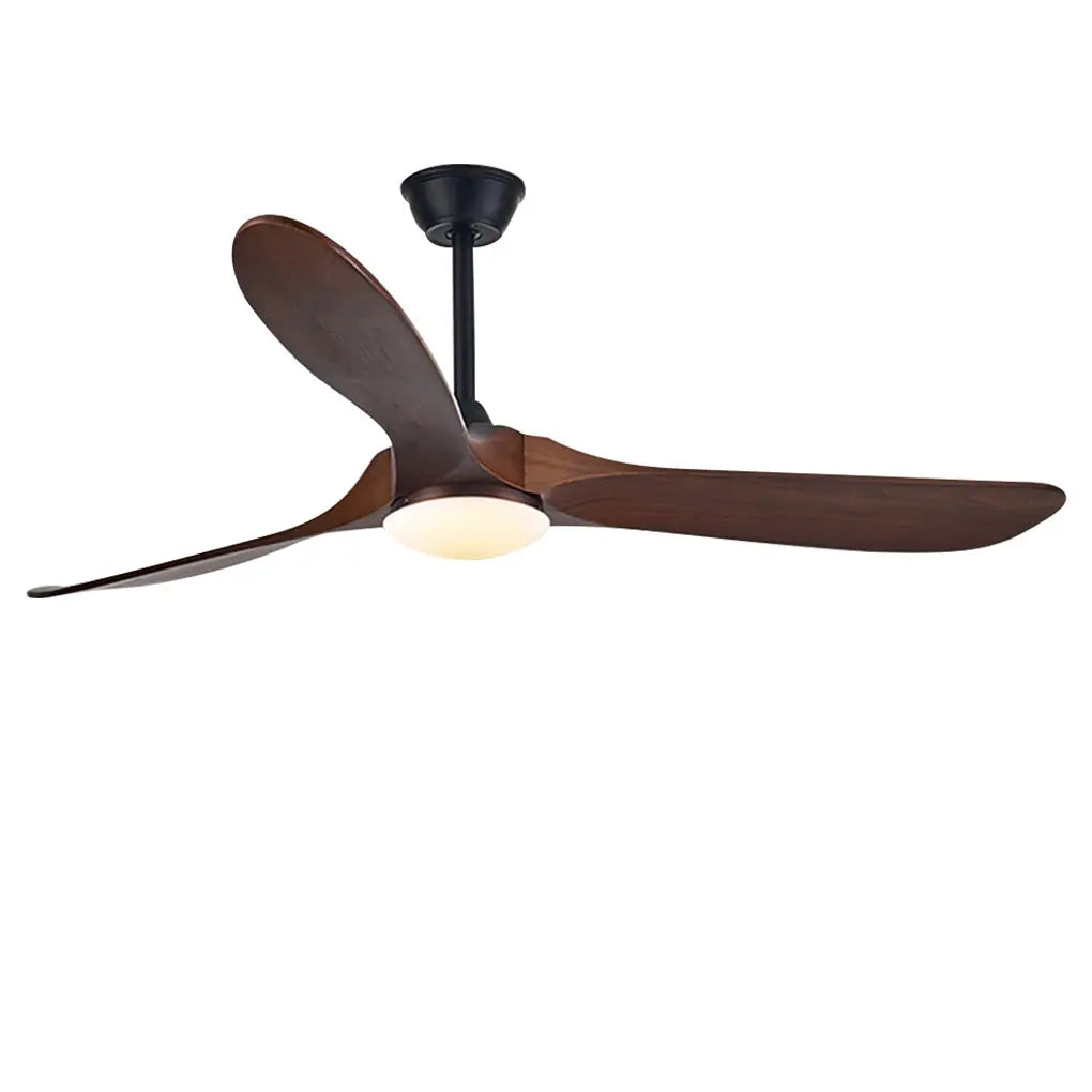 Retro Solid Wood Ceiling Fan with Lights - Silent Dimming and Frequency Conversion Luxe
