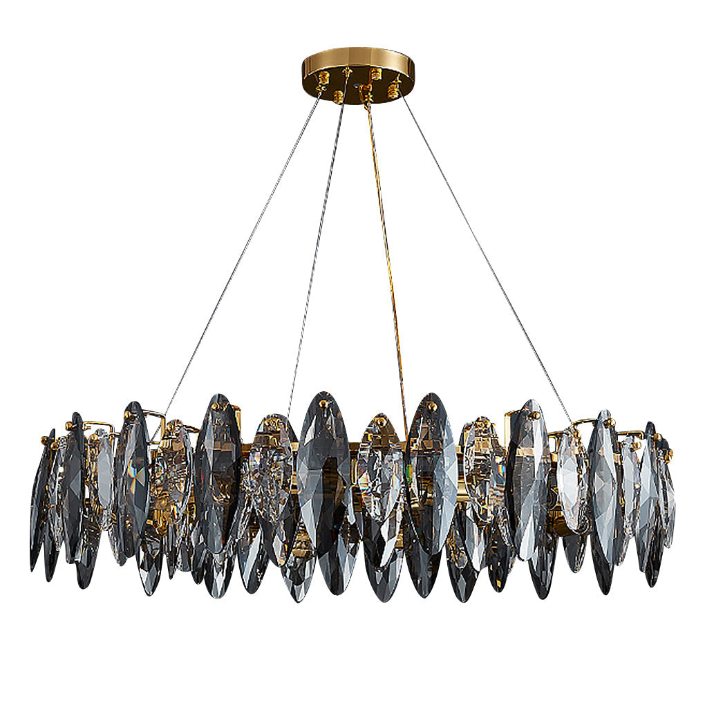 Postmodern Crystal Chandelier — Gold Electroplated Hardware, G9 Three-Color LED