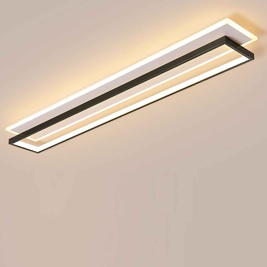 Minimalist Linear LED Wall Sconce — Aluminum & Acrylic, Three-Step Dimming, 25W–50W, Black or Gold