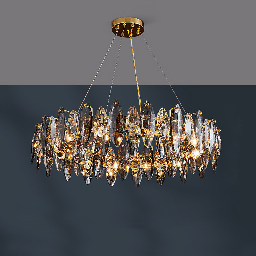 Postmodern Crystal Chandelier — Gold Electroplated Hardware, G9 Three-Color LED