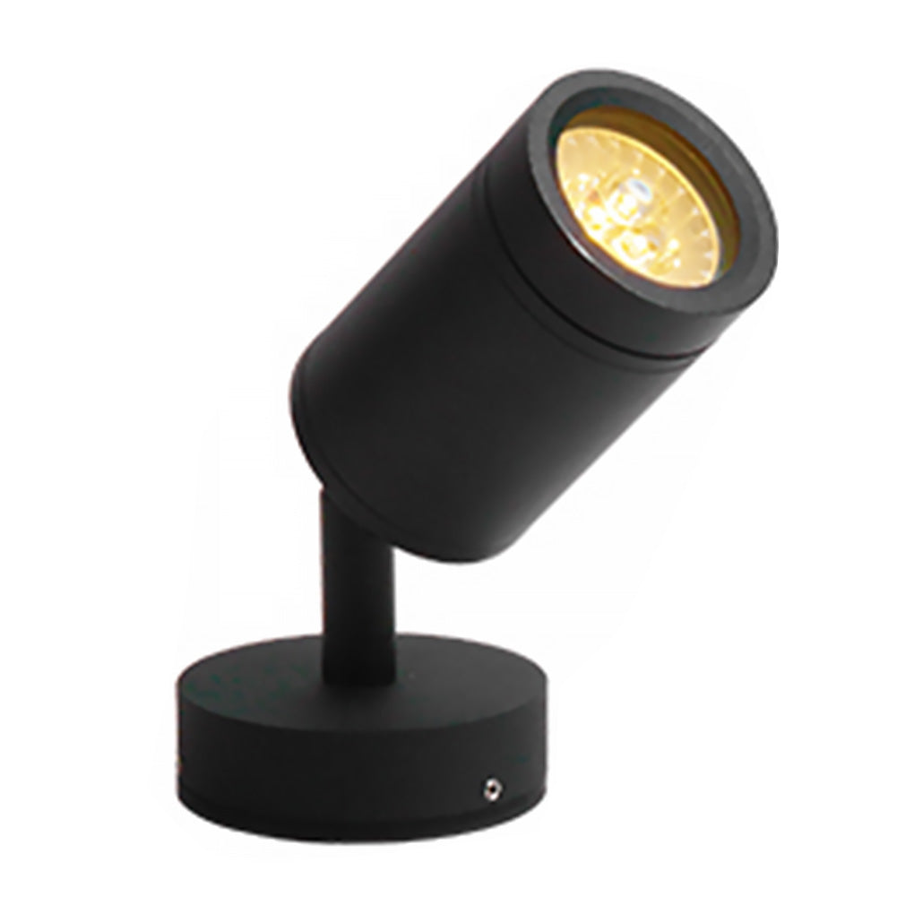 Adjustable LED Landscape Spotlight — Die-Cast Aluminum & Glass, Matte Black, IP54 Weatherproof, Rotatable Head
