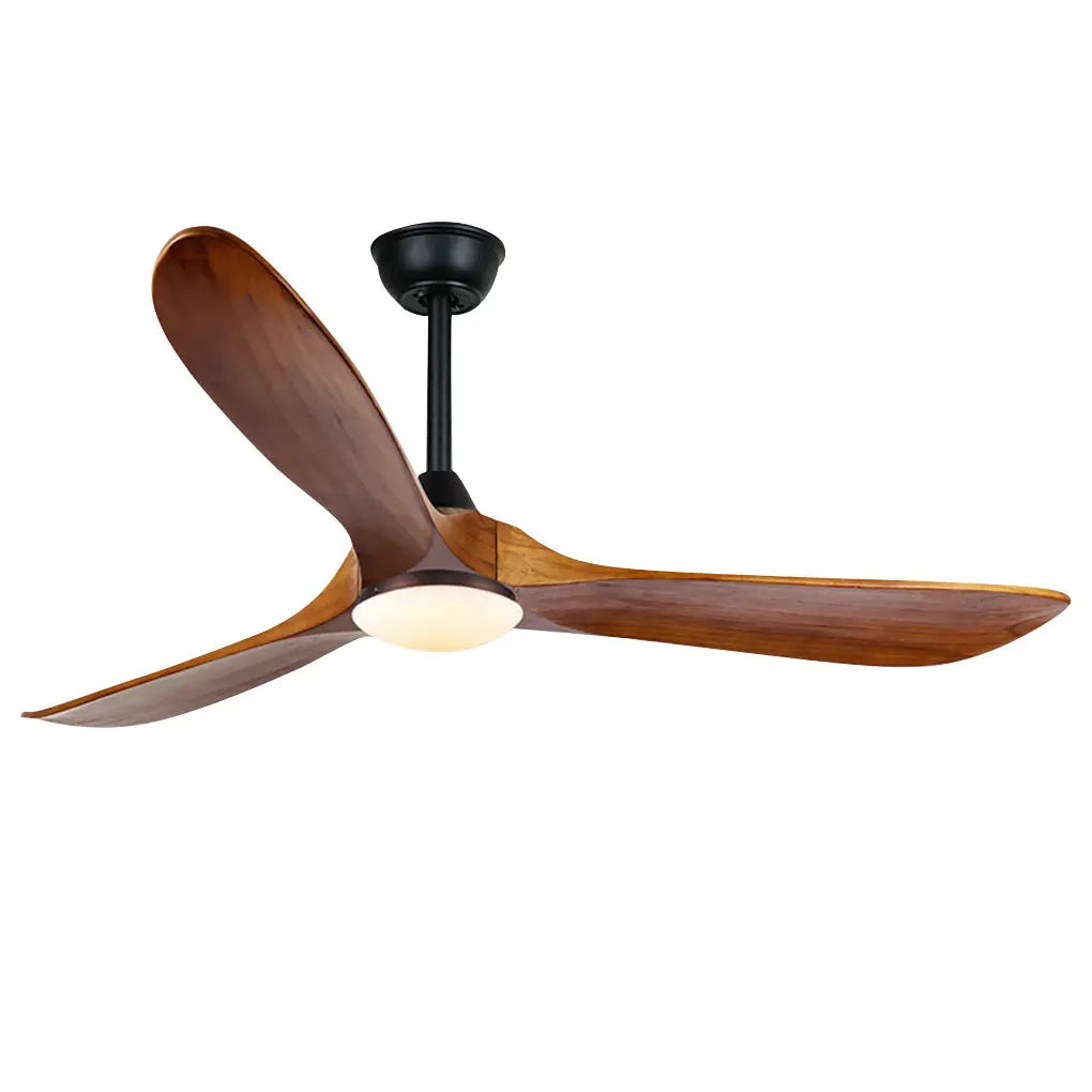 Retro Solid Wood Ceiling Fan with Lights - Silent Dimming and Frequency Conversion Luxe