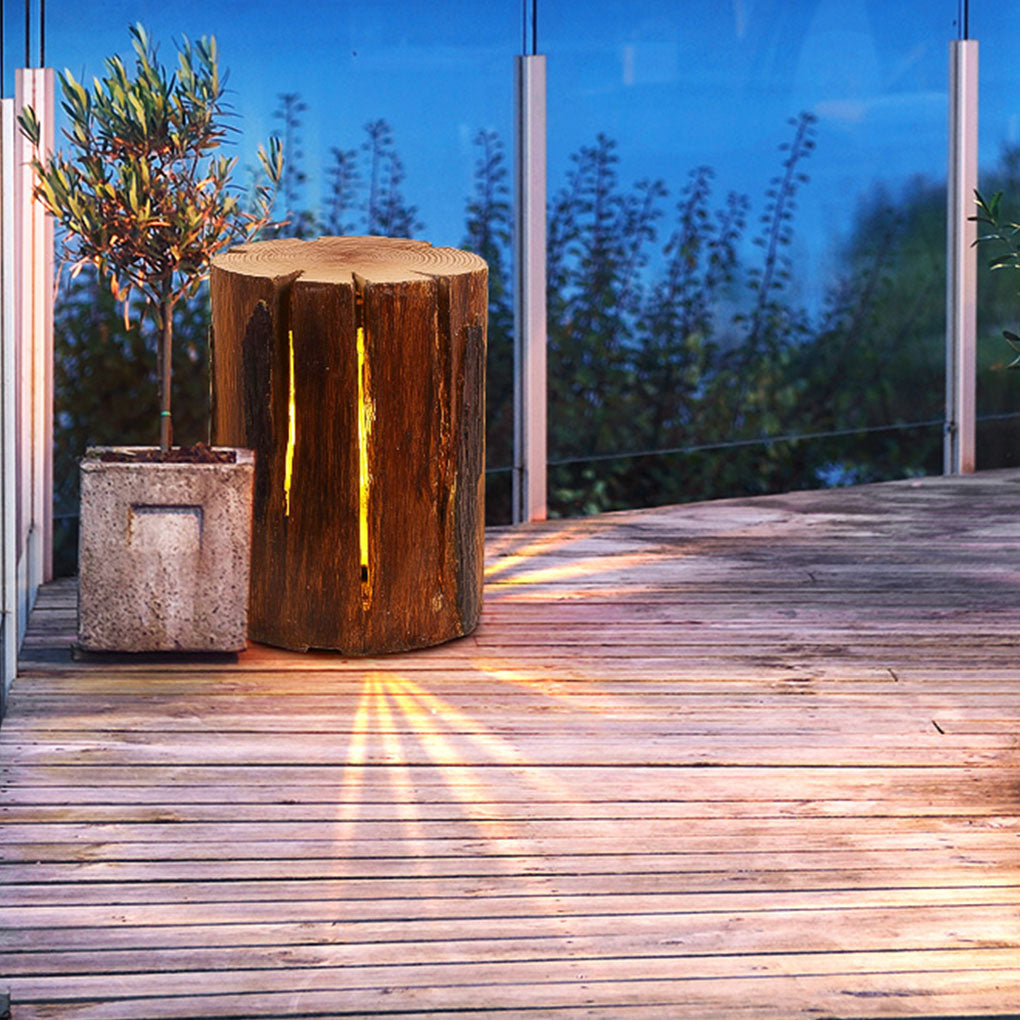 resin simulation tree stump landscape decorative lighting garden lawn lights