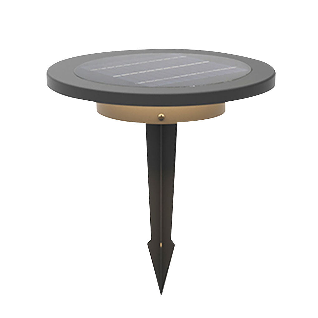 Halo Bottom-Emitting Solar Ground Light — Die-Cast Aluminum & Glass, LED 18W, 3000K, IP65, 11.8" Diameter
