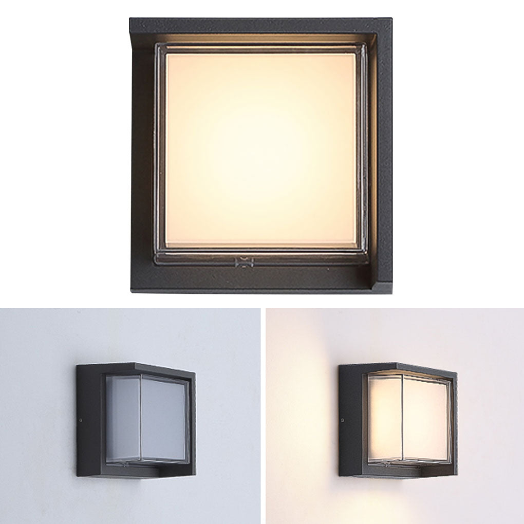 contemporary waterproof outdoor wall lights in round and square designs for gardens and villas