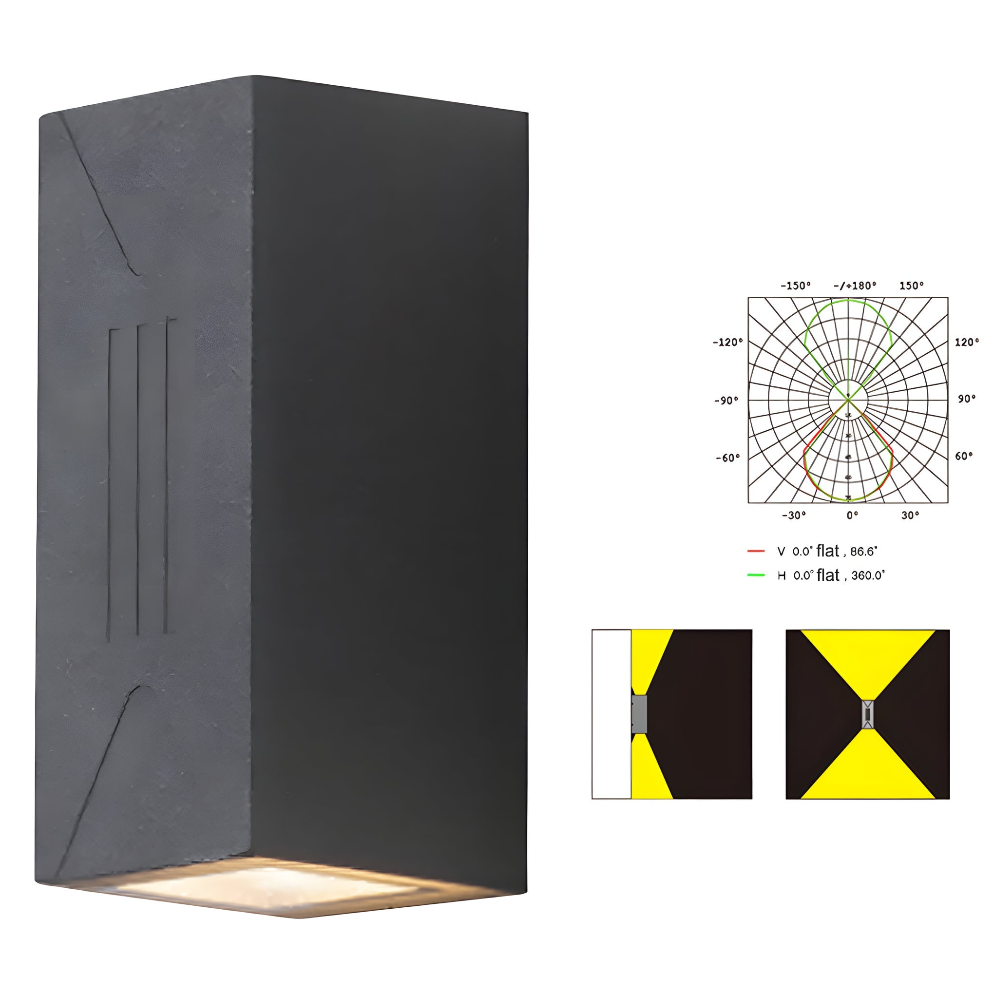 Up/Down Outdoor Wall Sconce — Aluminum & Glass, COB + LED Dual-Beam, IP65, 3000K Warm White