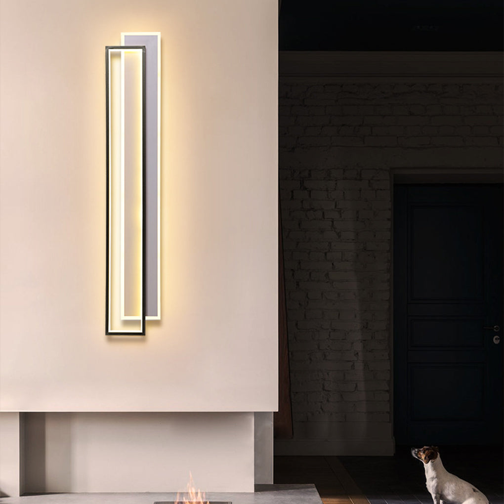 Minimalist Linear LED Wall Sconce — Aluminum & Acrylic, Three-Step Dimming, 25W–50W, Black or Gold