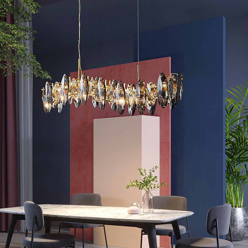 Postmodern Crystal Chandelier — Gold Electroplated Hardware, G9 Three-Color LED