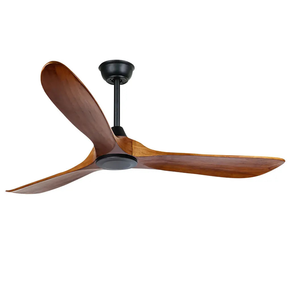 Retro Solid Wood Ceiling Fan with Lights - Silent Dimming and Frequency Conversion Luxe