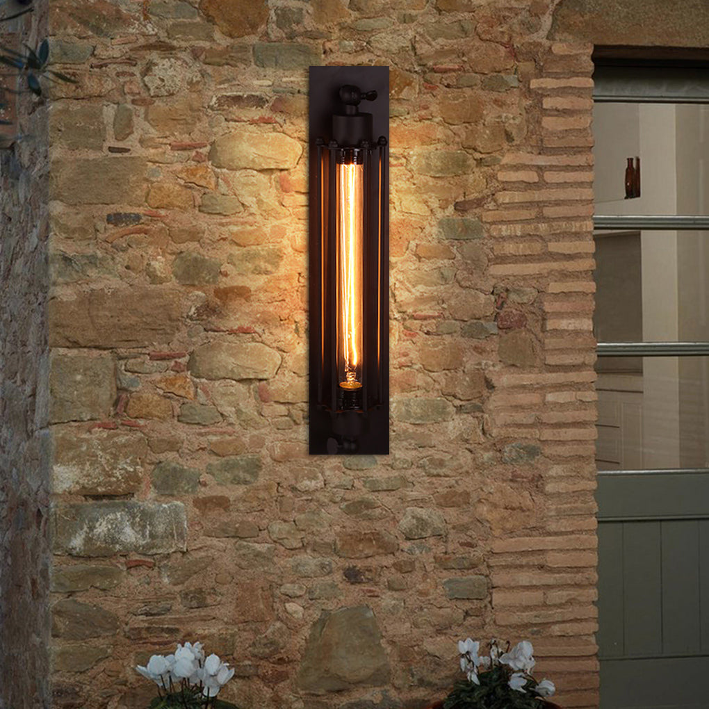 Retro Industrial Wall Sconce — Black Iron, 6W E27 LED, 3000K Warm White, for Cafés and Corridors