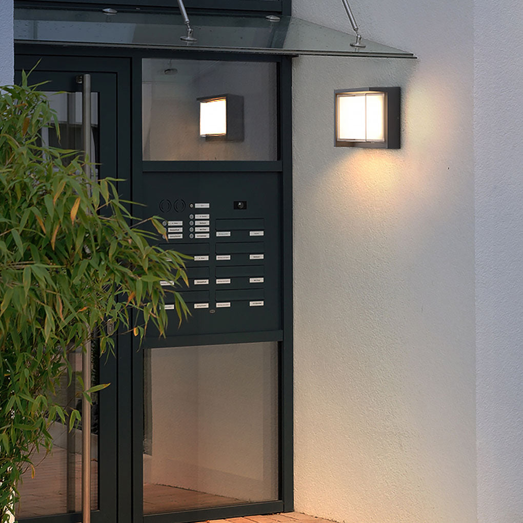 contemporary waterproof outdoor wall lights in round and square designs for gardens and villas