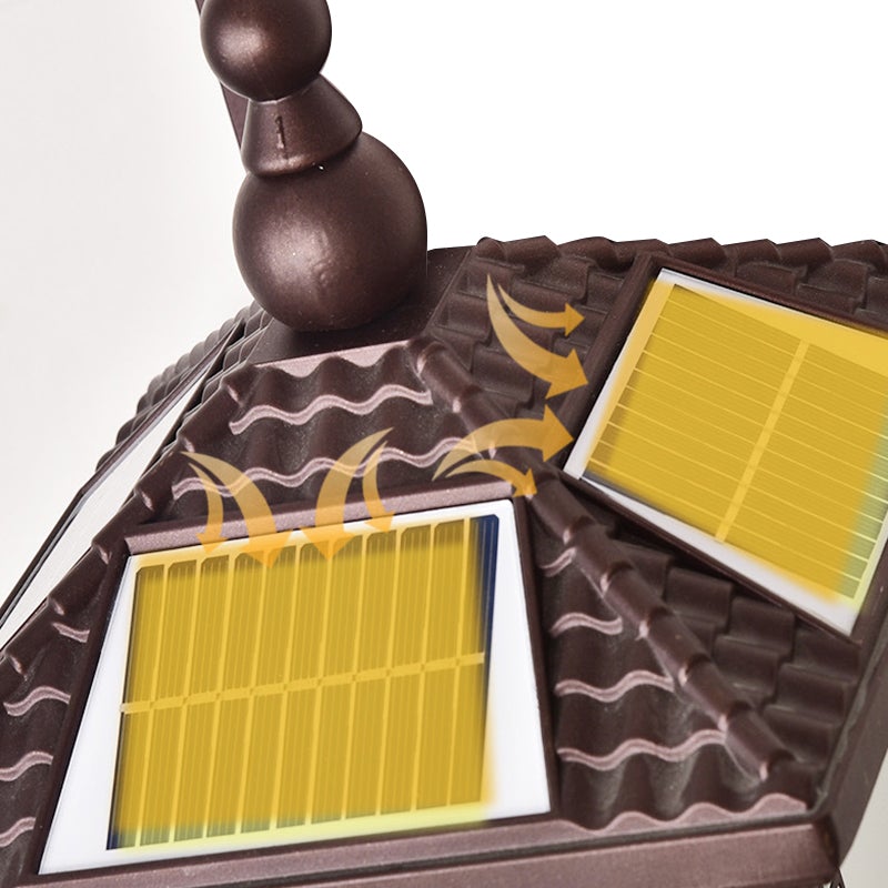 Retro Striped Glass Solar Outdoor Wall Sconce — IP65 Weatherproof, LED, 3000K Warm, 24" or 30"