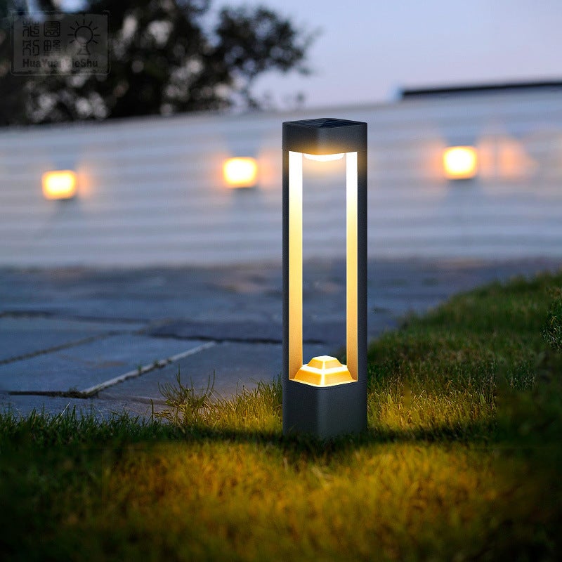 Modern Square Hollow Aluminum Waterproof Smart Solar Lights for Outdoor Use