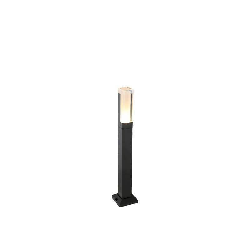 waterproof sleek black aluminum led bollard lights with minimalist cuboid design