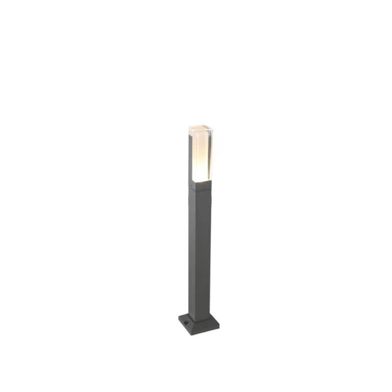 waterproof sleek black aluminum led bollard lights with minimalist cuboid design