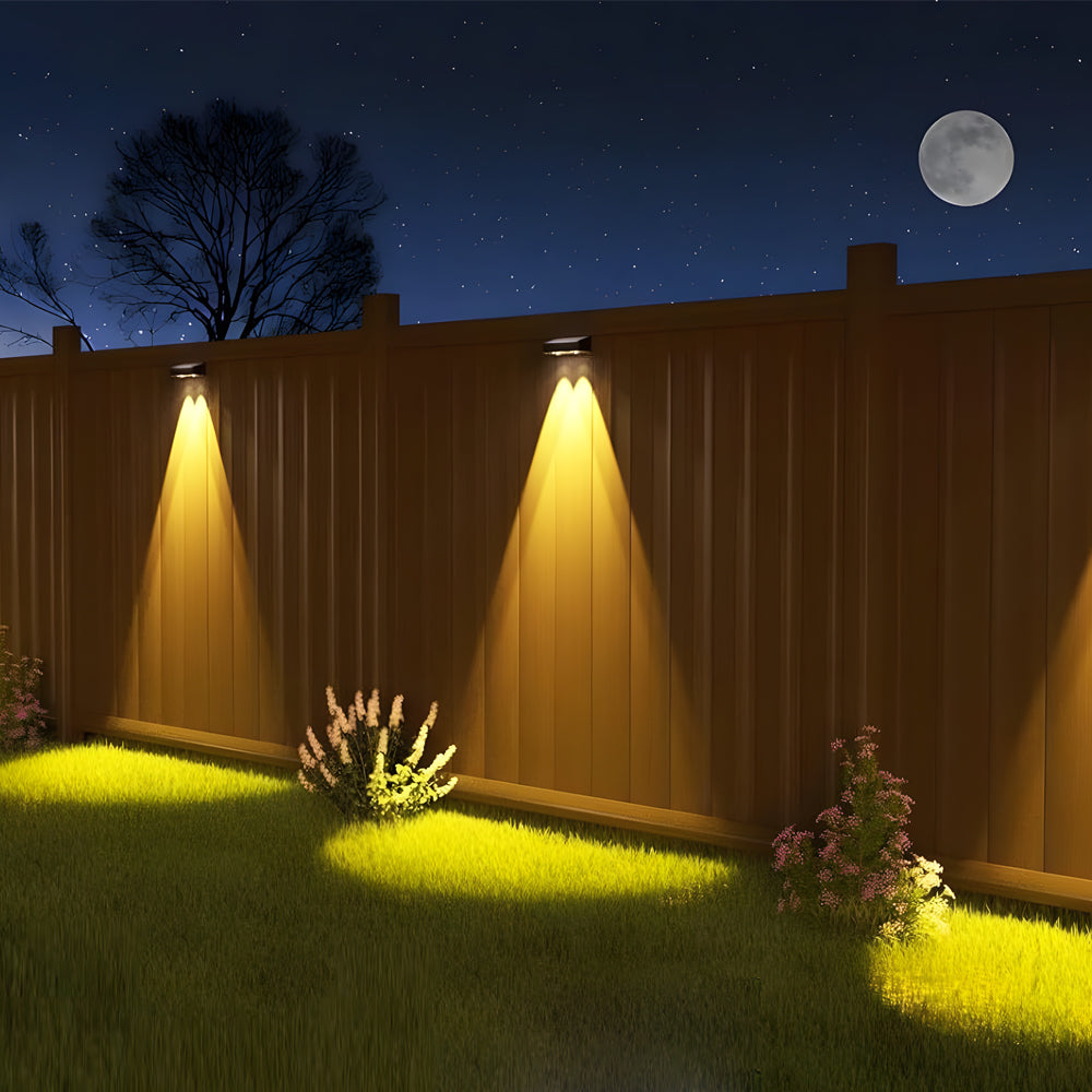 Waterproof Multi-Color Solar-Powered Square Wall Lights for Outdoor Use