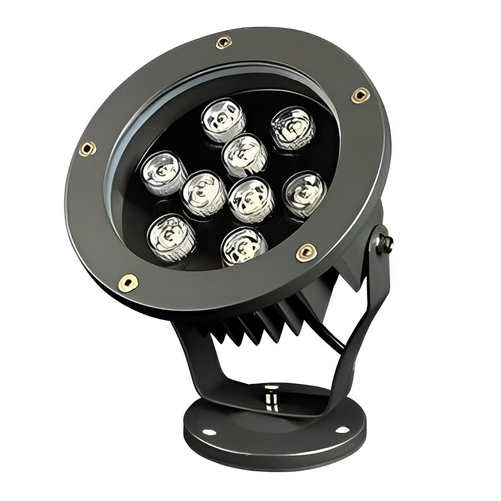 Round Outdoor LED Spotlight — Die-Cast Aluminum, DC 24V, IP65, 9W–24W, 3000K Warm White