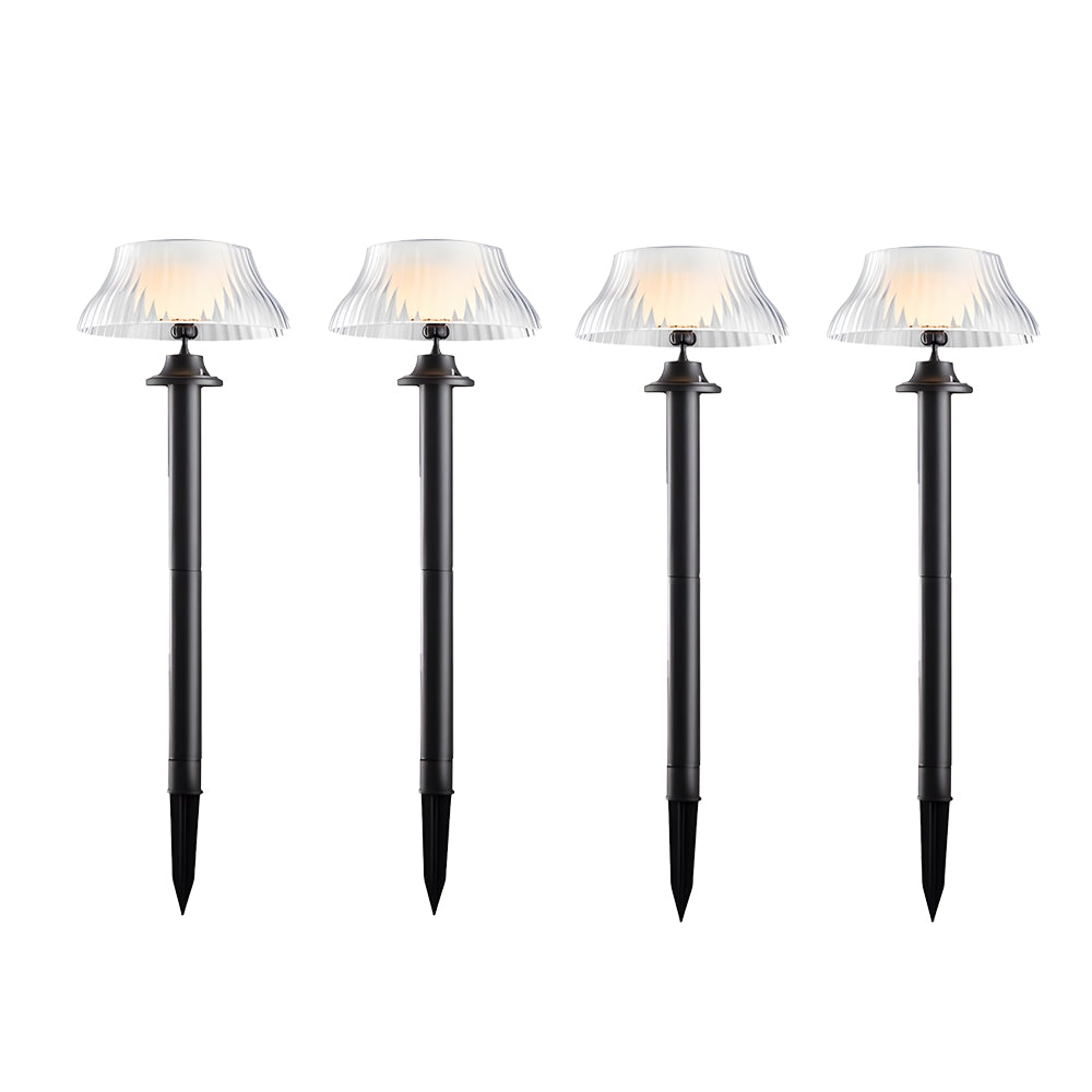 Vintage Industrial Solar Lawn Stake Path Light — Black Iron, LED, 3000K, IP65 Weatherproof, Dusk-to-Dawn