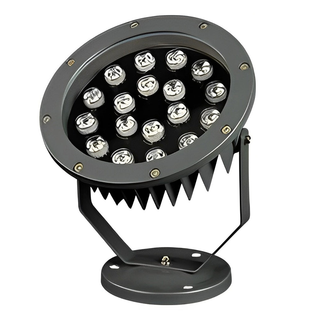 Round Outdoor LED Spotlight — Die-Cast Aluminum, DC 24V, IP65, 9W–24W, 3000K Warm White