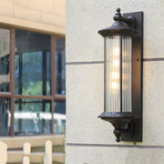 Vintage Outdoor Wall Sconce — Die-Cast Aluminum, Frosted Glass, E27, IP55 Weatherproof, Coffee Gold