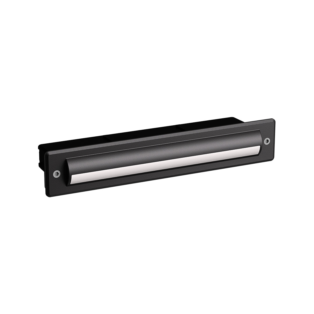 Minimalist Linear LED Step Light — Black Aluminum, 5W OSRAM, 3000K, IP65 Weatherproof, Hardwired