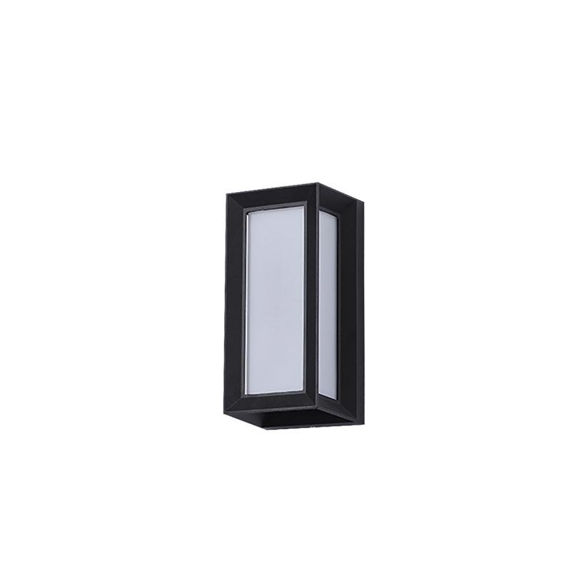 Industrial Rectangular Outdoor Wall Sconce — Aluminum & PMMA, Integrated LED, IP54, 3200K Warm White