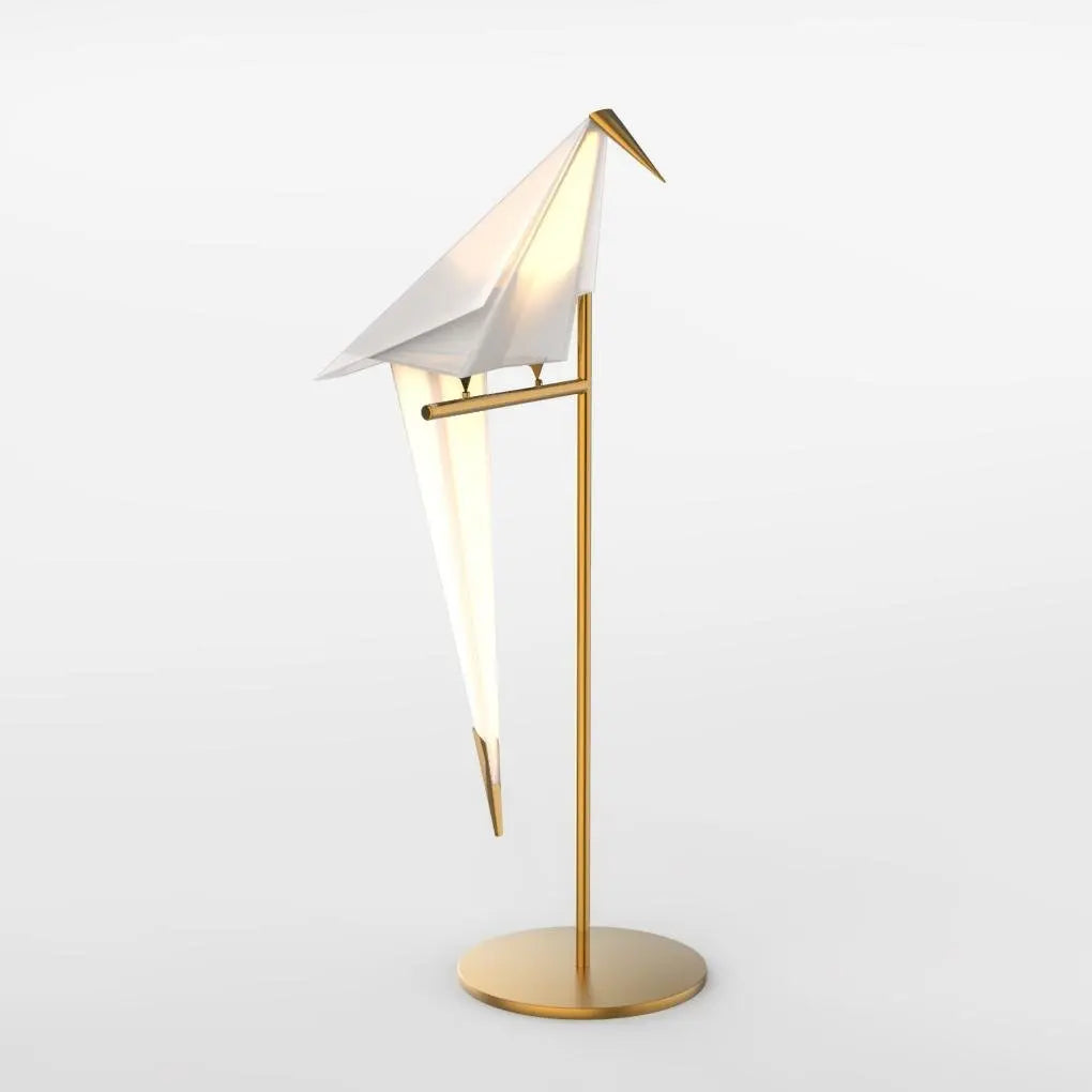 LED Accent Table Lamp with Ambient Origami Bird Design Luxe