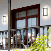 Industrial Rectangular Outdoor Wall Sconce — Aluminum & PMMA, Integrated LED, IP54, 3200K Warm White