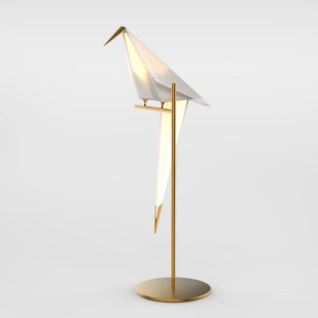 LED Accent Table Lamp with Ambient Origami Bird Design Luxe