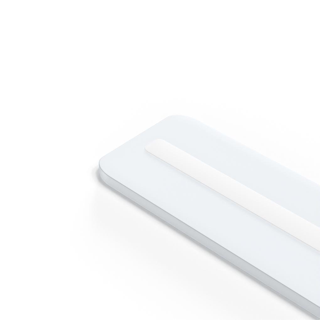 Rectangular LED Flush-Mount Ceiling Light — White Iron, 3-Step Dimming (3000K/4500K/6000K), 40W, Multiple Sizes