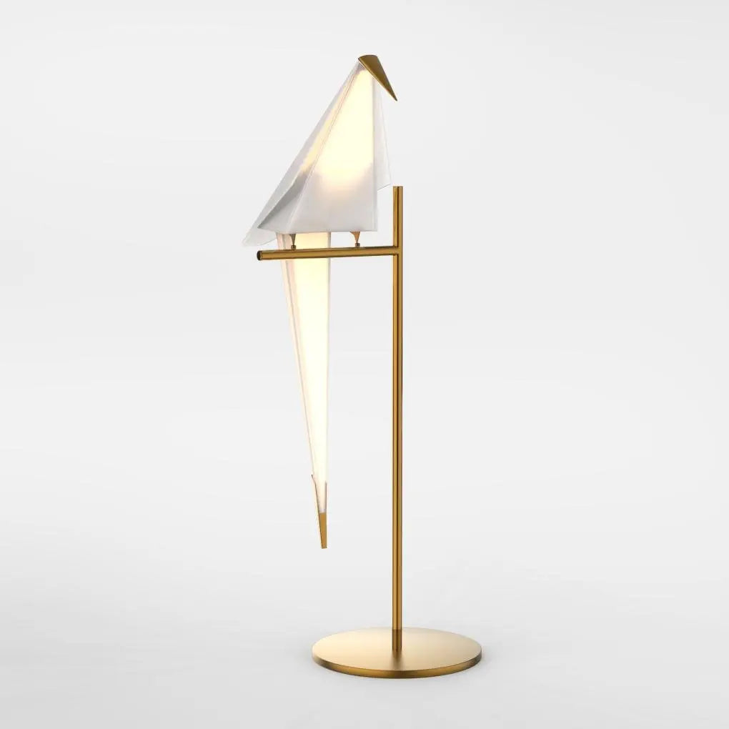 LED Accent Table Lamp with Ambient Origami Bird Design Luxe