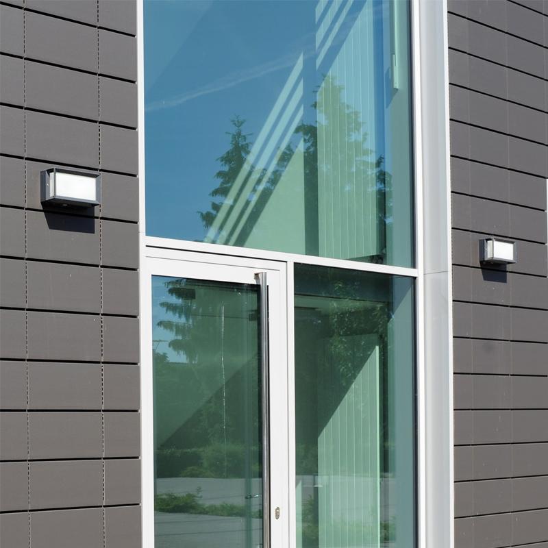 Industrial Rectangular Outdoor Wall Sconce — Aluminum & PMMA, Integrated LED, IP54, 3200K Warm White