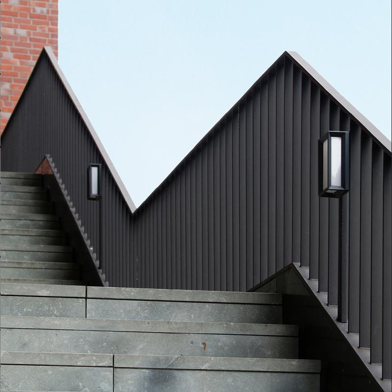 Industrial Rectangular Outdoor Wall Sconce — Aluminum & PMMA, Integrated LED, IP54, 3200K Warm White