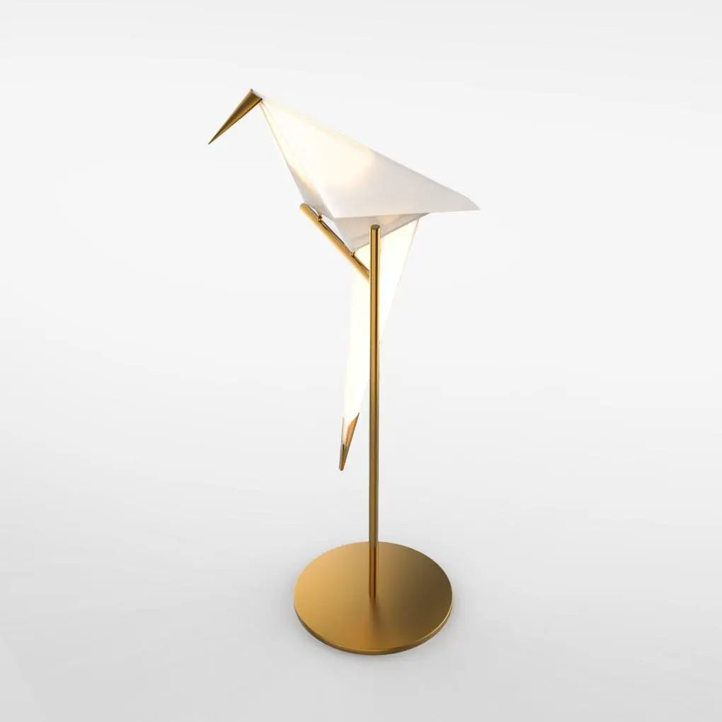 LED Accent Table Lamp with Ambient Origami Bird Design Luxe