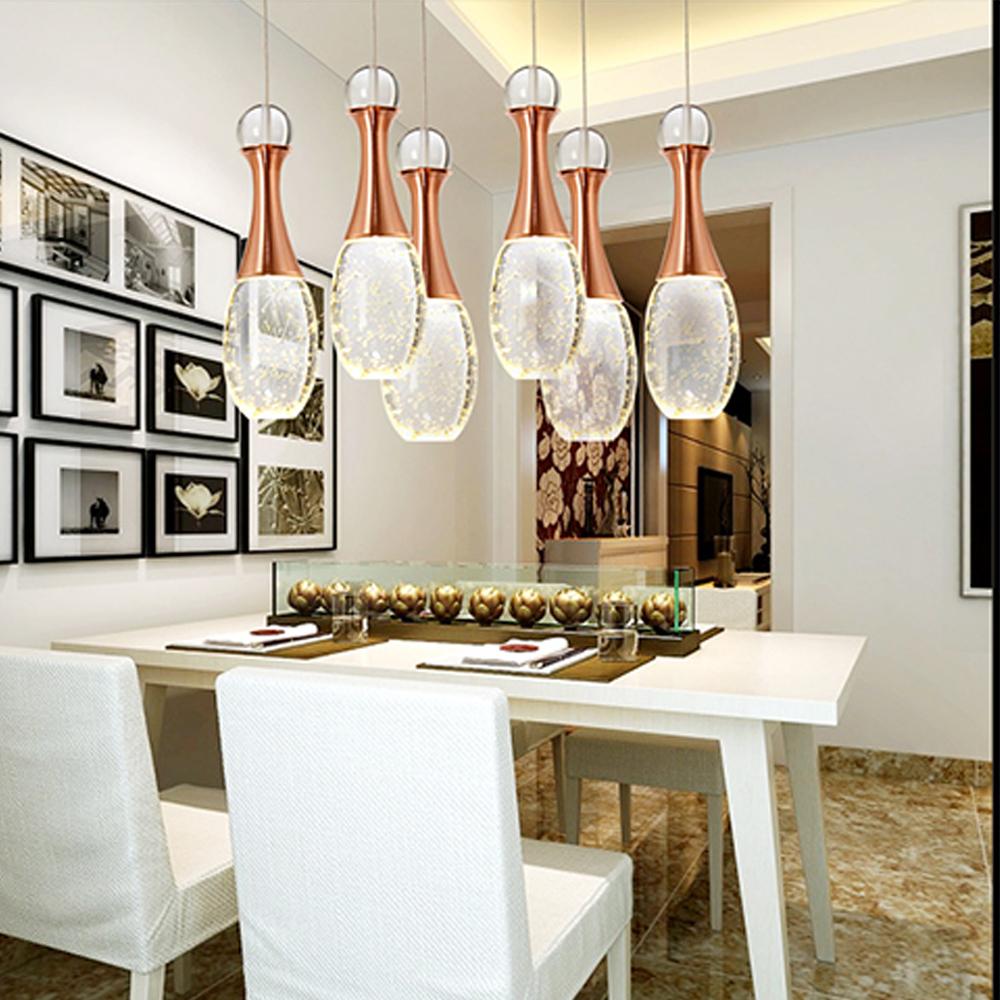 Drop-Shape Crystal & Electroplated Metal Multi-Light Pendant — Modern, 3-Light 11" or 6-Light 14", LED Integrated