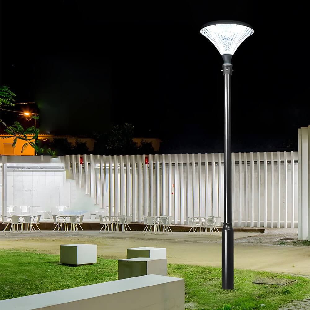 1 light black solar led outdoor lamp post and street light