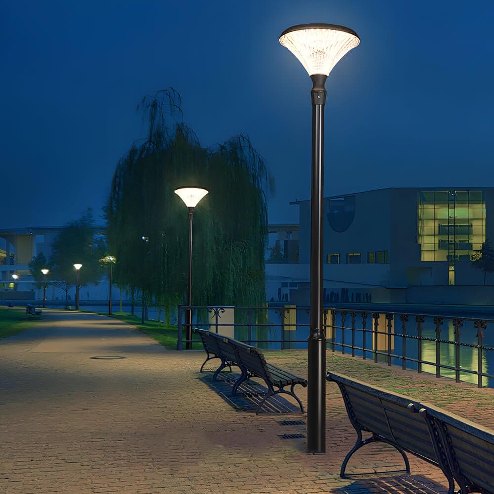 1 light black solar led outdoor lamp post and street light
