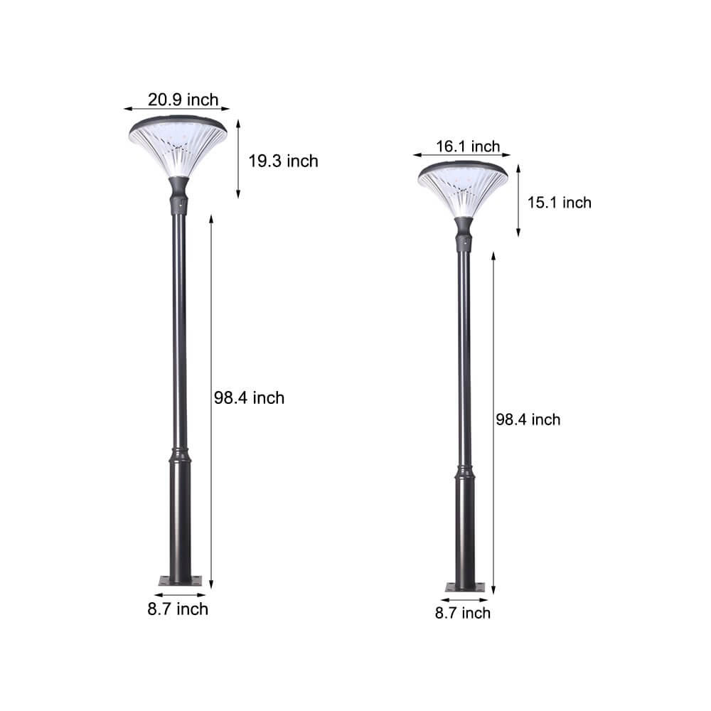 1 light black solar led outdoor lamp post and street light