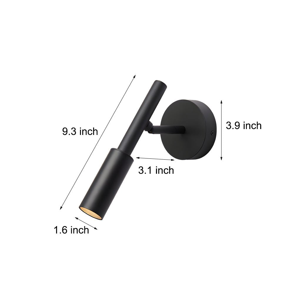Tubino 1-Light Adjustable Wall Spotlight — Aluminum, COB 7W, 3-Step Dimming, 3000K/4000K/6000K