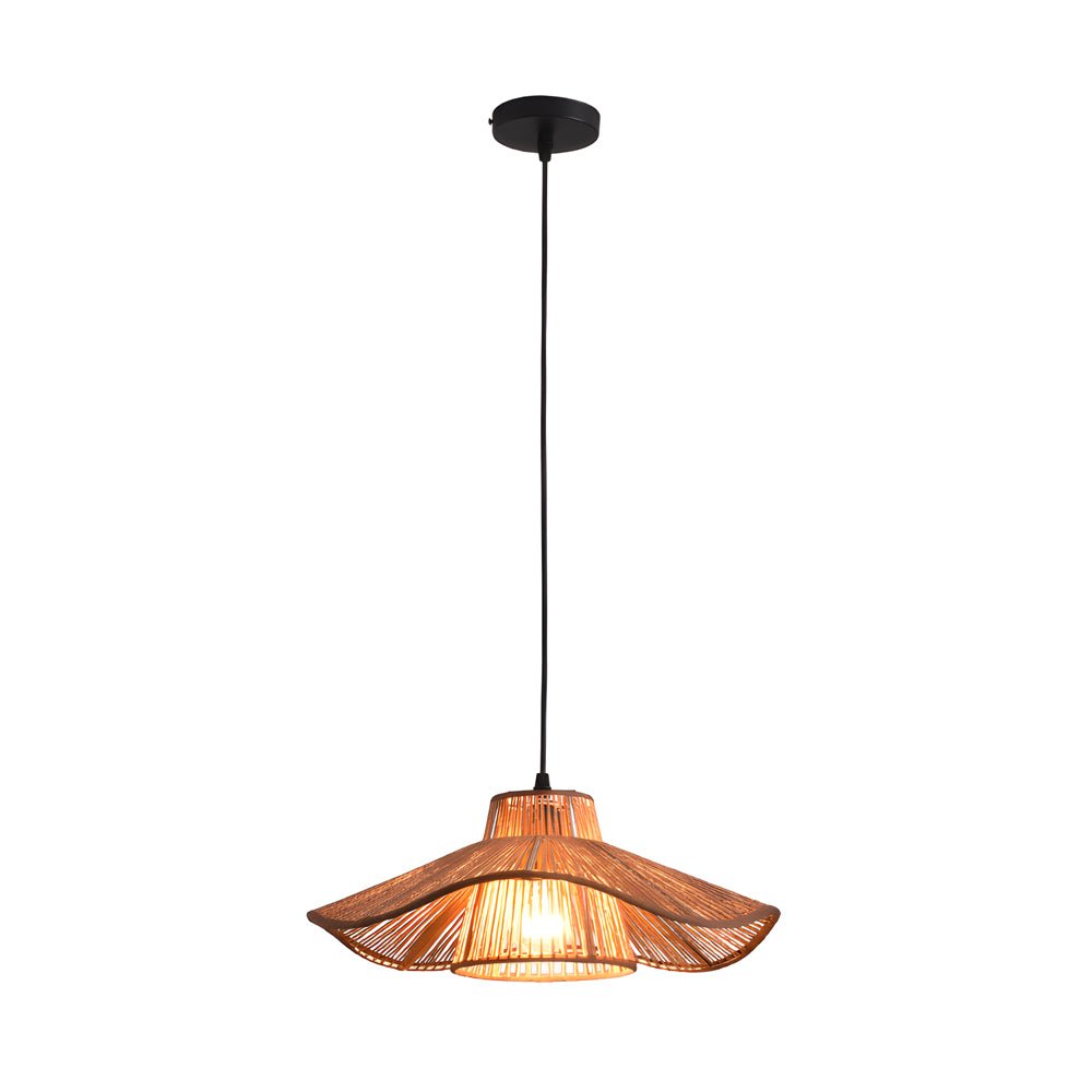 1 light double layer hemp rope weaved umbrella pendant light for kitchen ceiling lighting